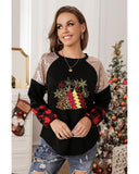 Azura Exchange Graphic Sequin Plaid Long Sleeve Top - L