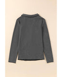 Azura Exchange V Neck Buttons Ruched Long Sleeve Top - S