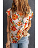 Azura Exchange Ruffled Flutter Sleeve Blouse - M