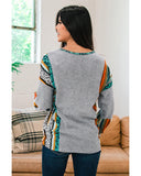 Azura Exchange Leopard Bubble Sleeves Knit Top - M