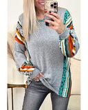 Azura Exchange Leopard Bubble Sleeves Knit Top - M