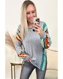 Azura Exchange Leopard Bubble Sleeves Knit Top - M