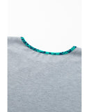 Azura Exchange Leopard Bubble Sleeves Knit Top - M