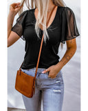 Azura Exchange Ruffle Sleeve Ribbed Top - XL