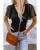 Azura Exchange Ruffle Sleeve Ribbed Top - XL