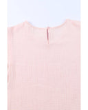 Azura Exchange Tiered Ruffled Short Sleeve Blouse - L