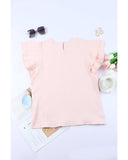 Azura Exchange Tiered Ruffled Short Sleeve Blouse - L