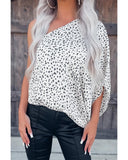 Azura Exchange Asymmetric Leopard One Shoulder Blouse - S