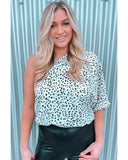 Azura Exchange Asymmetric Leopard One Shoulder Blouse - S