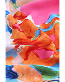 Azura Exchange Abstract Print V Neck Flutter Sleeve Blouse - XL