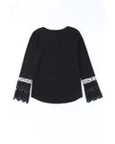 Azura Exchange Leopard Splicing Buttoned Knit Top - M