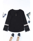 Azura Exchange Leopard Splicing Buttoned Knit Top - M