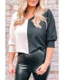 Azura Exchange Shirred V Neck Top - S