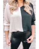 Azura Exchange Shirred V Neck Top - S