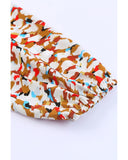 Azura Exchange Abstract Print Bubble Sleeves Loose Blouse - XL