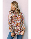 Azura Exchange Abstract Print Bubble Sleeves Loose Blouse - XL