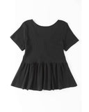 Azura Exchange Waffle Knit Peplum Top - M