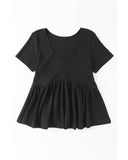 Azura Exchange Waffle Knit Peplum Top - M