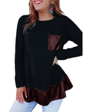 Azura Exchange Sequin Ruffle Hem Top - S