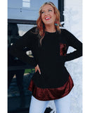 Azura Exchange Sequin Ruffle Hem Top - S