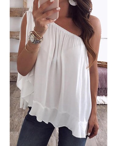 Azura Exchange Ruffle Chiffon Top - L