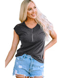 Azura Exchange Lace Splicing Short Sleeve Tee - S