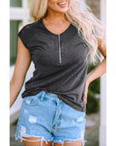 Azura Exchange Lace Splicing Short Sleeve Tee - S