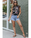 Azura Exchange Floral Lace Sleeve Blouse - M