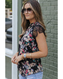 Azura Exchange Floral Lace Sleeve Blouse - M