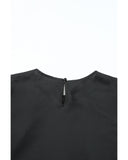 Azura Exchange Pleated Keyhole Short Sleeve T-Shirt - M