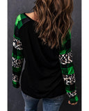 Azura Exchange Leopard Printed Plaid Splicing Blouse - 2XL