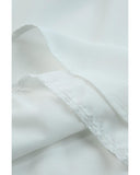 Azura Exchange Layered Laser Cut Flutter Shoulder V Neck Top - M