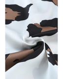 Azura Exchange Leopard Print Ruched Short Sleeve Blouse - S