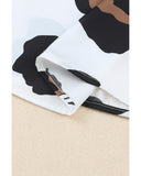 Azura Exchange Leopard Print Ruched Short Sleeve Blouse - S