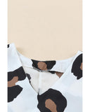 Azura Exchange Leopard Print Ruched Short Sleeve Blouse - S