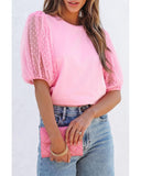 Azura Exchange Puff Sleeve Top in Tulle - M