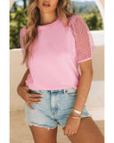 Azura Exchange Puff Sleeve Top in Tulle - M