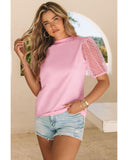 Azura Exchange Puff Sleeve Top in Tulle - M