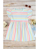 Azura Exchange Stripe Print Textured Knit Babydoll Blouse - M