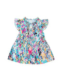 Azura Exchange Abstract Print Tie V Neck Peplum Blouse - XL