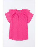 Azura Exchange Dotted Gold Stamp Tiered Ruffled Top - M