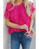 Azura Exchange Dotted Gold Stamp Tiered Ruffled Top - M