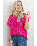 Azura Exchange Dotted Gold Stamp Tiered Ruffled Top - M