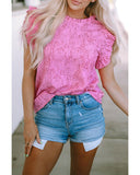 Azura Exchange Frill Neck Flutter Sleeve Blouse - M