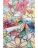 Azura Exchange Floral Print V Neck Half Sleeve Blouse - L