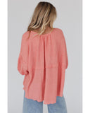 Azura Exchange Oversized Waffled Henley Top - S