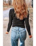 Azura Exchange Flattering Asymmetric Neckline Long Sleeve Top - S