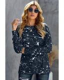 Azura Exchange Scrawl Print Long Sleeve Top with Slit - 2XL