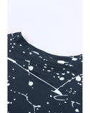 Azura Exchange Scrawl Print Long Sleeve Top with Slit - S