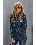 Azura Exchange Scrawl Print Long Sleeve Top with Slit - XL